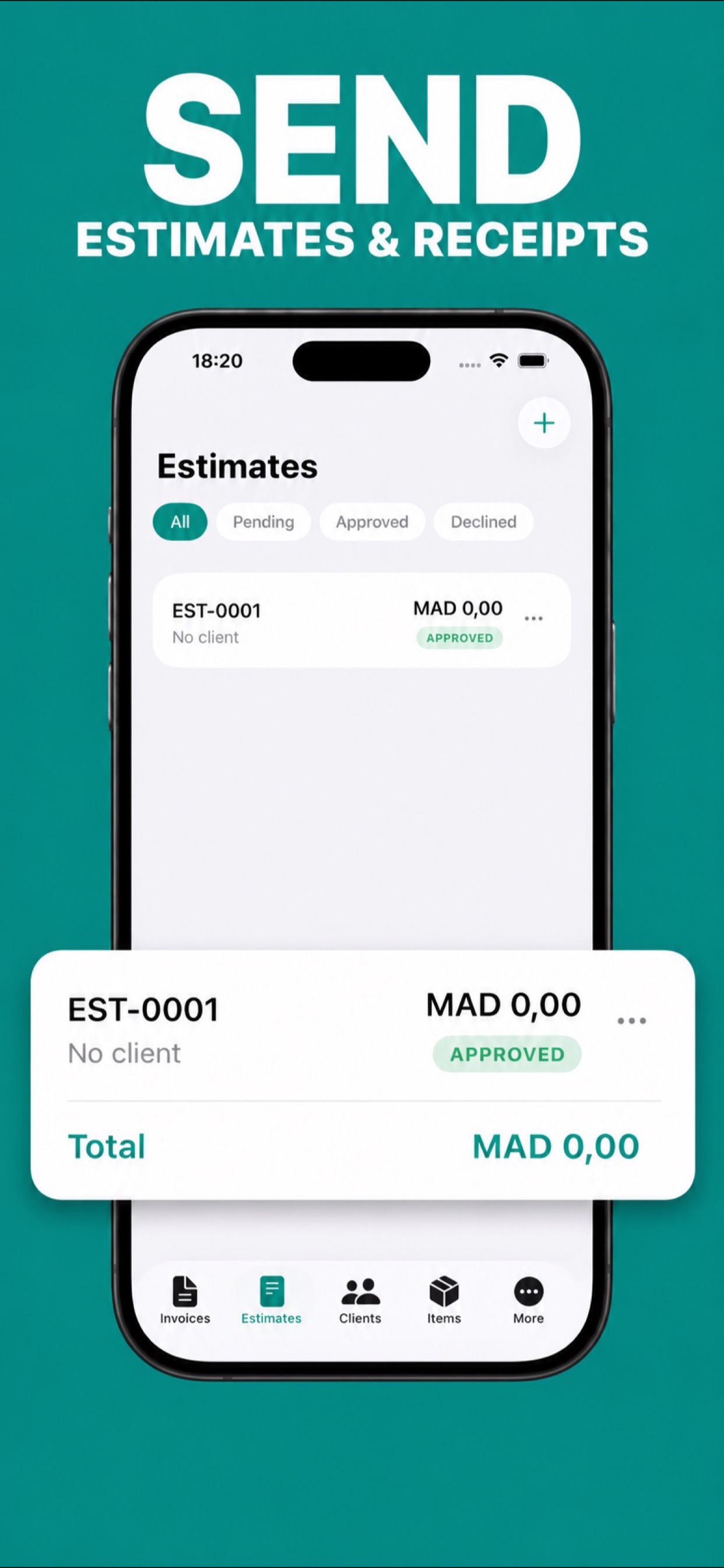 GoInvoice screen